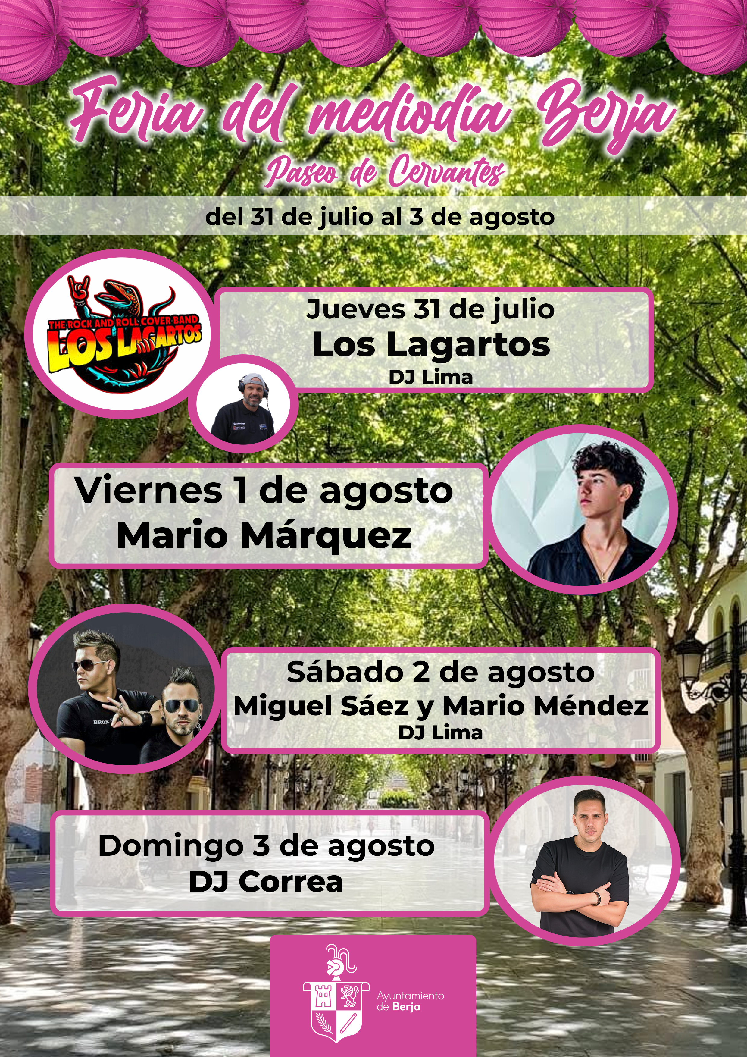 Berja vivirá su Feria del Mediodía del 31 de julio al 3 de agosto en el Paseo de Cervantes